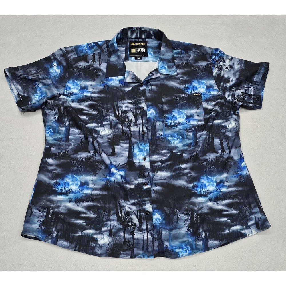 RSVLTS Harry Potter Expecto Patronum Button-Up Shirt Women's 3XL KUNUFLEX